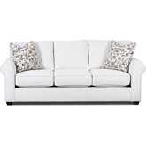 Collins 86" Queen Memory Foam Sleep Sofa in Glacier Off White Chenille